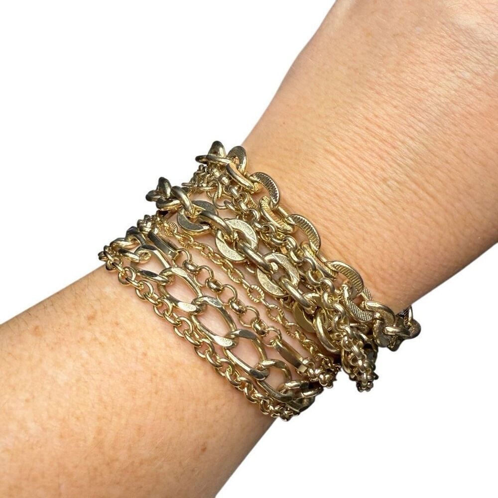 Ann Taylor gold chain wrap bracelet
